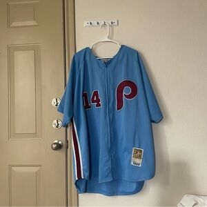 VINTAGE AUTHENTIC PETE ROSE PHILLIES JERSEY 60 MITCHELL NESS BASEBALL
